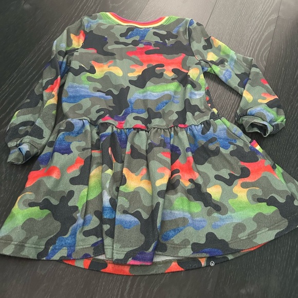 Truly Me Camo Smiley Face Long Sleeve Knit Dress, Girls Size 6 - Picture 5 of 6